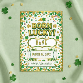 Tarjeta Born Lucky St. Patrick’s Day Birthday Invitation