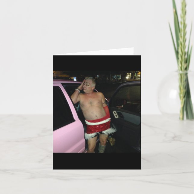 Tarjeta borracha del día de fiesta de Santa (Anverso)