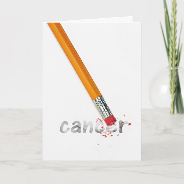 Tarjeta Borrador de lápiz para paciente con cáncer (Anverso)