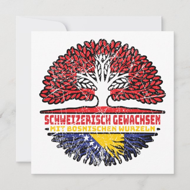 Tarjeta Bosnien Bosnisch Schweizer Schweiz Baum Wurzel (Anverso)