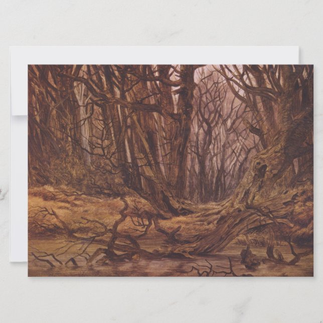 Tarjeta Bosque alemán en la temporada de otoño (Anverso)
