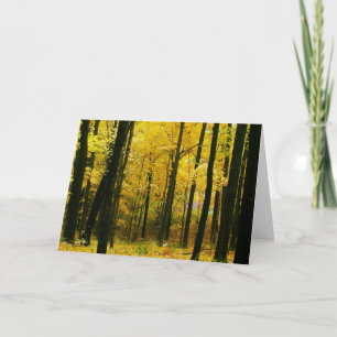 Tarjeta Bosque amarillo otoñal
