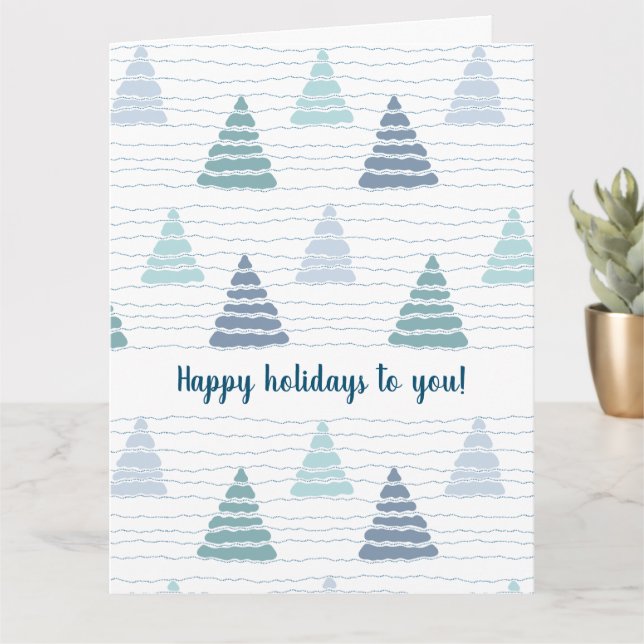 Tarjeta Bosque de árboles de Navidad con guirnaldas de per (Planta pequeña)