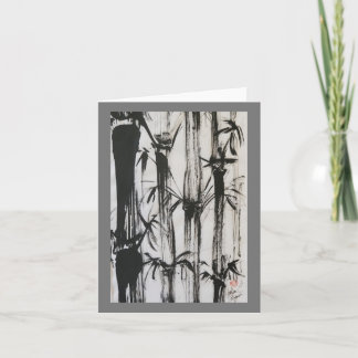 Tarjeta Bosque de bambú en tinta sumi
