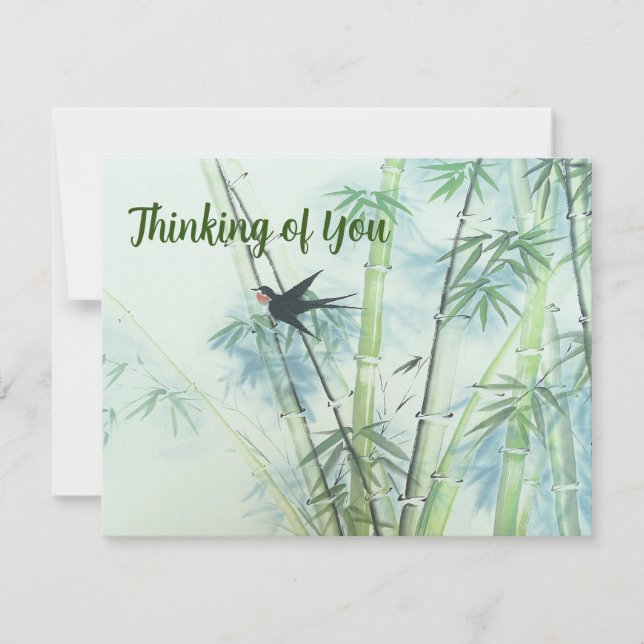 Tarjeta Bosque de bambú - verde (Anverso)