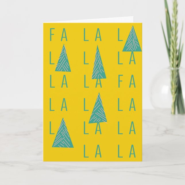 TARJETA BOSQUE DE NAVIDAD FA LA LA (Anverso)