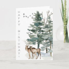Tarjeta Bosque de parejas de venados de Woodland