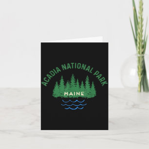Tarjeta Bosque de pinos parque nacional acadia maine vinta