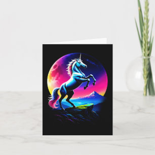 Tarjeta Bosque de Unicornio colorido fantástico