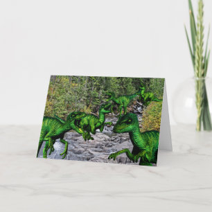 Tarjeta Bosque de Velociraptor Cumpleaños de Todos