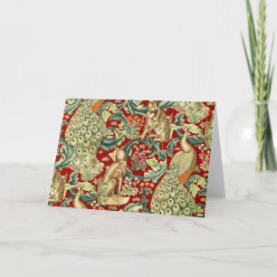 Tarjeta Bosque del patrón rojo William Morris