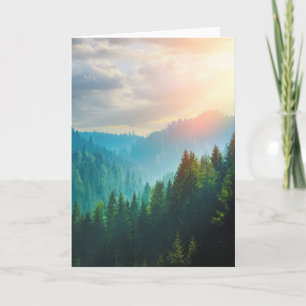 Tarjeta Bosque en las dolomías, Italia del pino