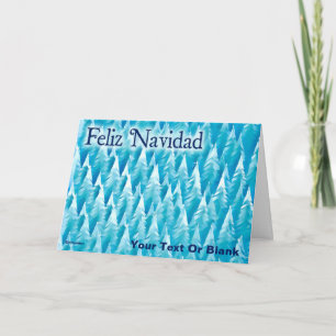 Tarjeta Bosque Fractal Azul - Navidades