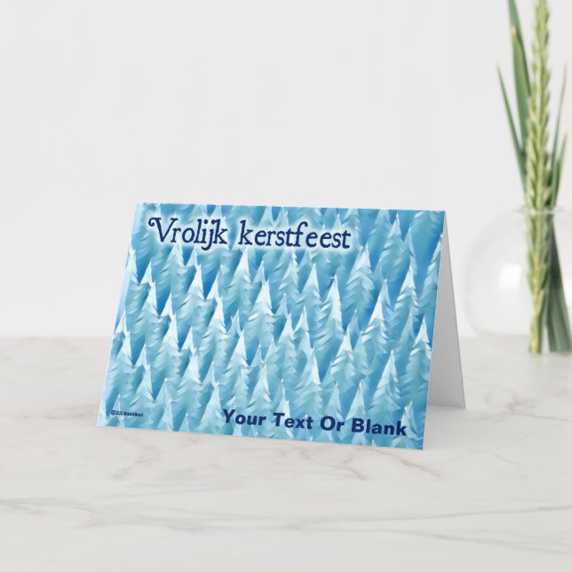 Tarjeta Bosque Fractal Azul - Navidades (Anverso)