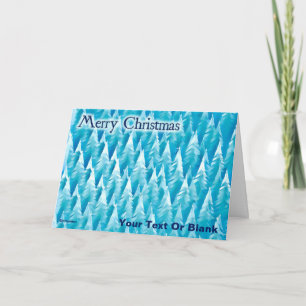 Tarjeta Bosque fractal azul - Navidades