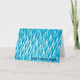 Tarjeta Bosque Fractal Azul - Navidades