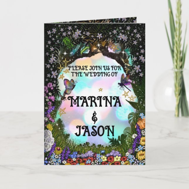 Tarjeta Bosque Mágico de Fantasía de Hadas (Anverso)