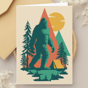 Tarjeta Bosque Montañas Camping Pie de Grande Cumpleaños D