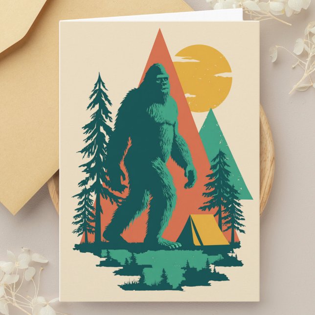 Tarjeta Bosque Montañas Camping Pie de Grande Cumpleaños D (Subido por el creador)