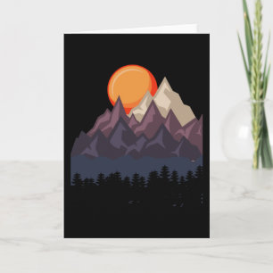 Tarjeta BOSQUE MONTAÑOSO RETRO Divertido Senderismo Camina