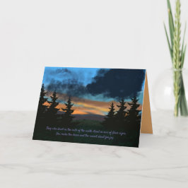 Tarjeta Bosque oscuro Bosque atardecer árboles de pino