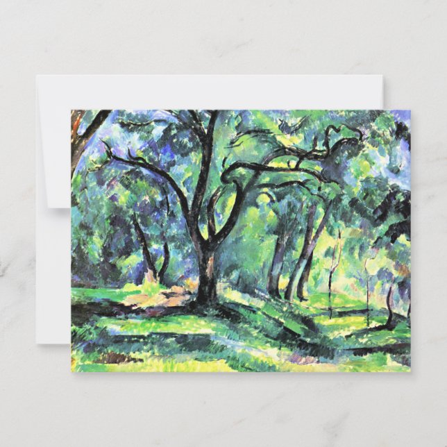 Tarjeta Bosque, pintura de arte fino de Paul Cezanne (Anverso)