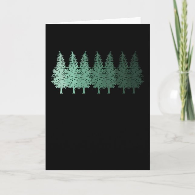 Tarjeta BOSQUE RETRO SENDERO Cazador Leñador Caminantes (Anverso)