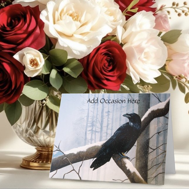 Tarjeta Bosque Winter Raven (Subido por el creador)