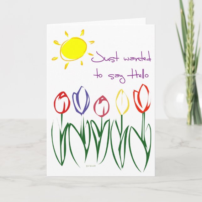 Tarjeta Bosquejado Tulipán-Hola (Anverso)