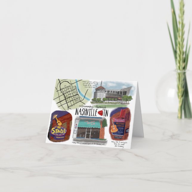 Tarjeta Bosquejo Notecard del viaje que rasguea a través (Anverso)