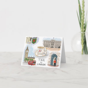 Tarjeta Bosquejo Notecard del viaje: Té en Londres,