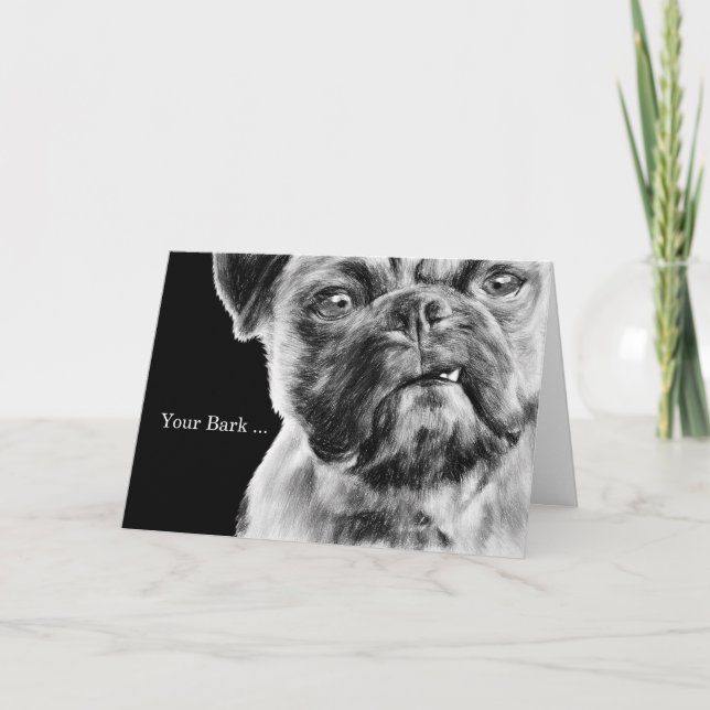 Tarjeta Boss Birthday Funny Grumpy Pug Dog (Anverso)
