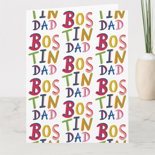 Tarjeta Bostin Dad Black Country Birthday o el Día del Pad (Anverso)