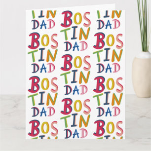 Tarjeta Bostin Dad Black Country Birthday o el Día del Pad