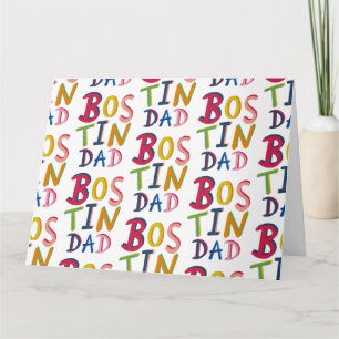 Tarjeta Bostin Dad Black Country Birthday o el Día del Pad