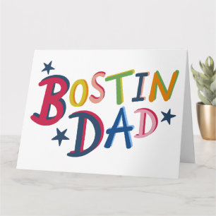 Tarjeta Bostin Dad Black Country Birthday o el Día del Pad