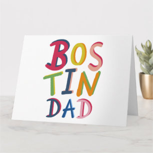 Tarjeta Bostin Dad Black Country Birthday o el Día del Pad