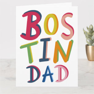 Tarjeta Bostin Dad Black Country Birthday o el Día del Pad