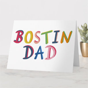 Tarjeta Bostin Dad Black Country Birthday o el Día del Pad