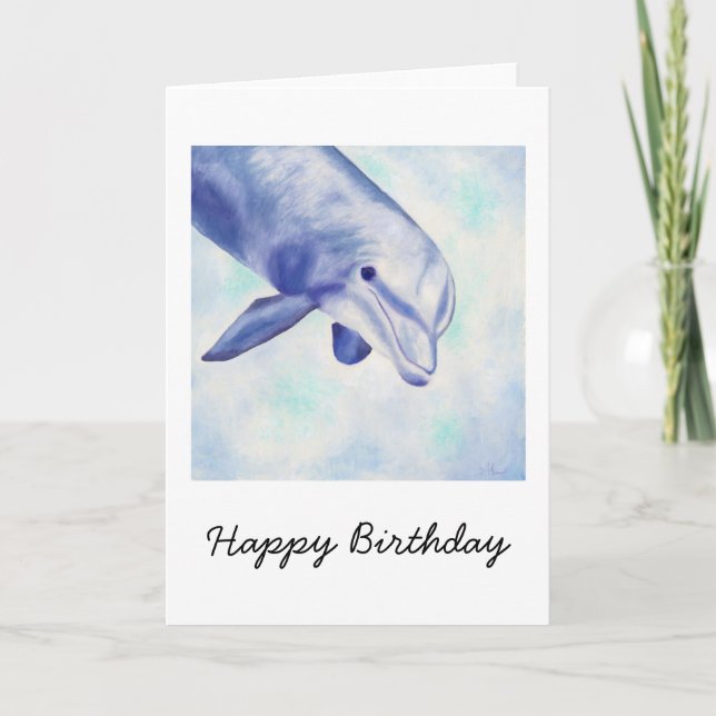 Tarjeta Bostlenose Dolphin BIrthday (Anverso)