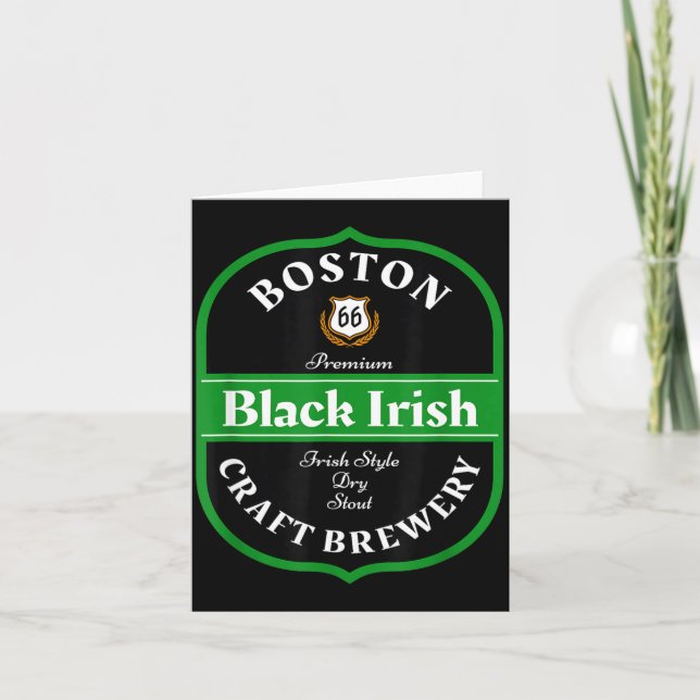 Tarjeta Boston Craft Brewery Boston Black Irish Stout Nove (Anverso)