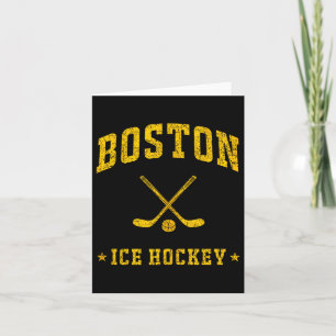 Tarjeta Boston hockey sobre hielo vintage gameday retro ho