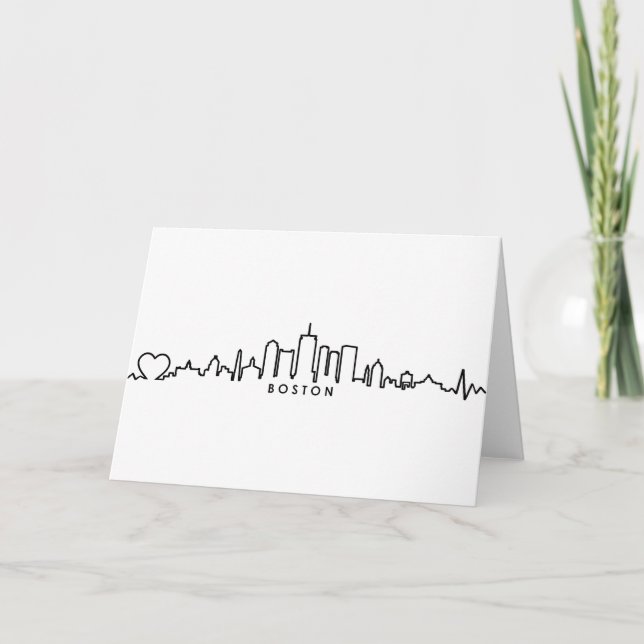 Tarjeta BOSTON Massachusetts USA City Skyline Silhouette (Anverso)