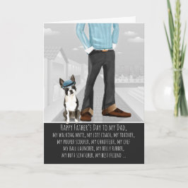 Tarjeta Boston Terrier de la diversión del día del padre d