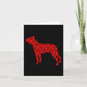Tarjeta Boston Terrier Dog Cute Silhouette Heart Valentine