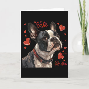 Tarjeta Boston Terrier es mi San Valentín Dueño de perro m
