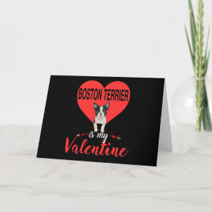 Tarjeta Boston Terrier es mis regalos de San Valentín