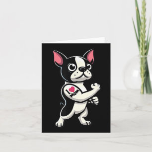 Tarjeta Boston Terrier I Love Mom Funny Dog Tattoo