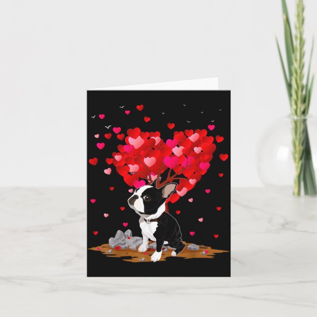 Tarjeta Boston Terrier Lover Heart Shape Boston Terrier Va (Anverso)
