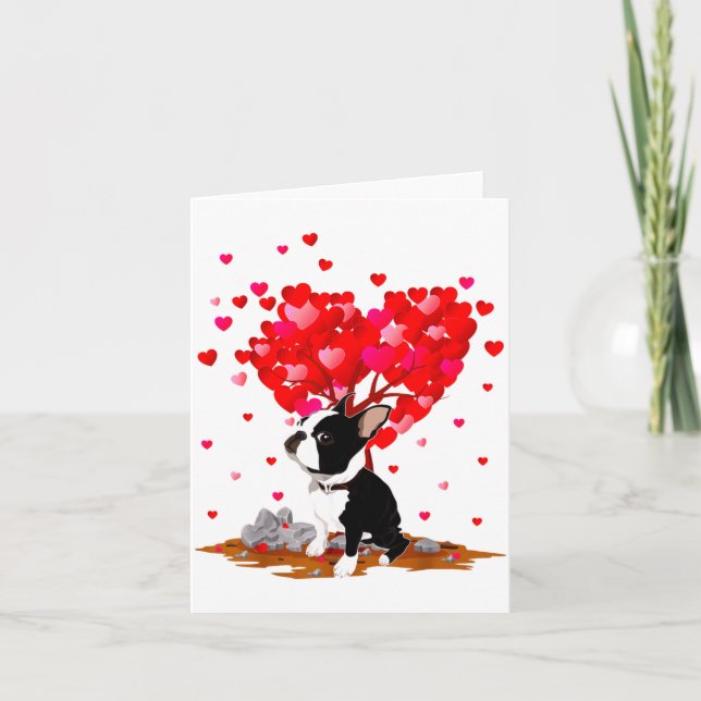 Tarjeta Boston Terrier Lover Heart Shape Boston Terrier Va (Anverso)